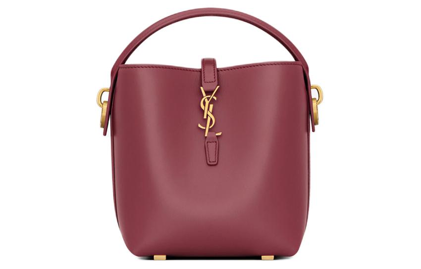 SAINT LAURENT CASSANDRE Cow Leather Bucket Bag, Shoulder Bag, Crossbody Bag Mini Women's Merlot Red