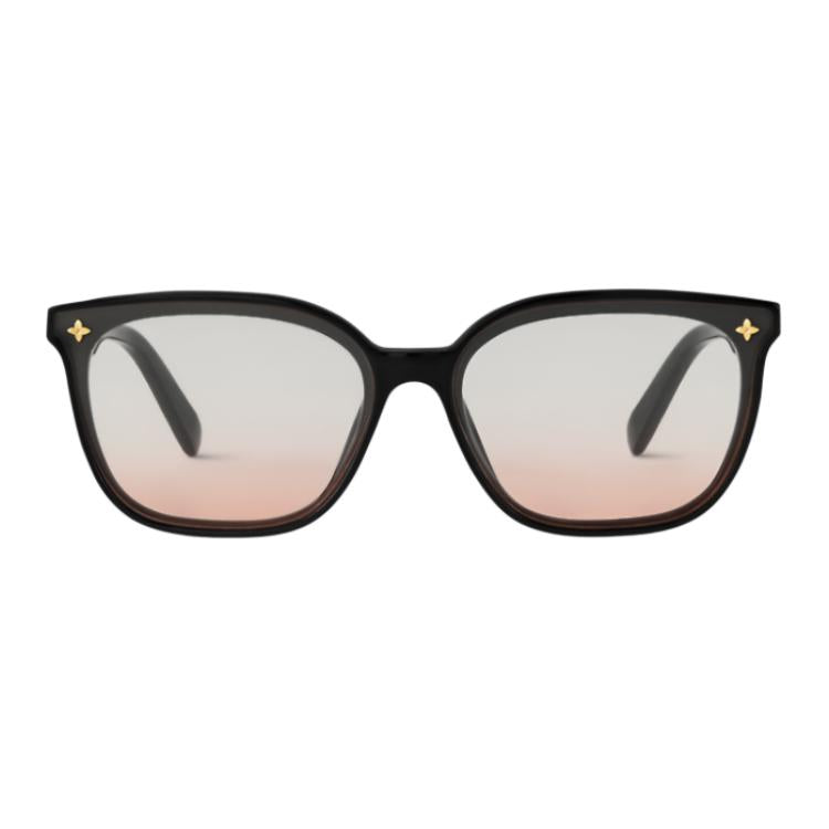 LOUIS VUITTON Metal Acetate Square Sunglasses Women's Black