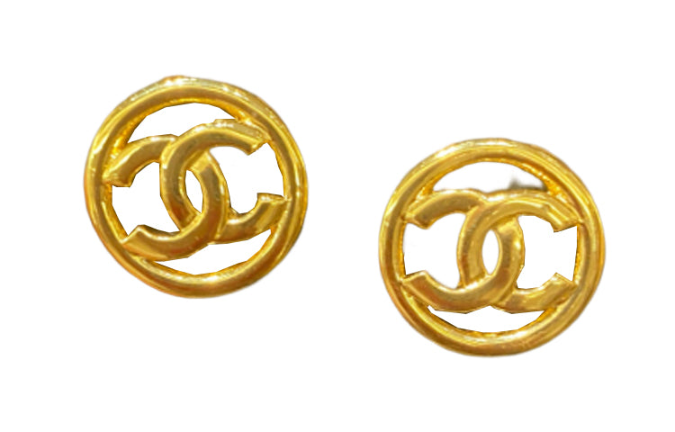 CHANEL 1997 Cc Turn lock Clip on Earrings
