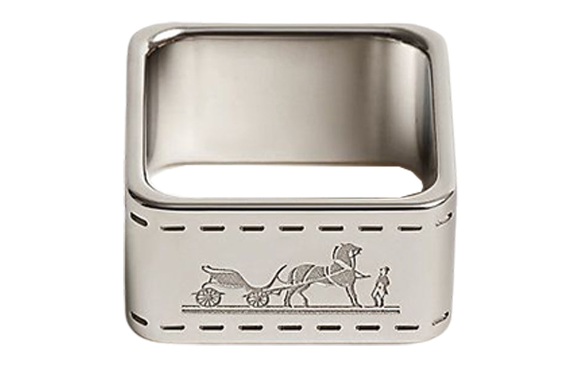 HERMES Silver-Plated Palladium-Plated Silk Scarf Clip Women's Silver