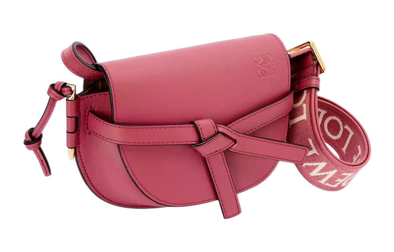 LOEWE Soft Cow Leather Shoulder Bag, Crossbody Bag Mini Women's Rose Red