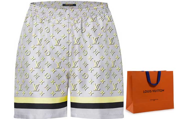 LOUIS VUITTON 1ABSZS 3D Monogram Stripe Accent Pajama Shorts