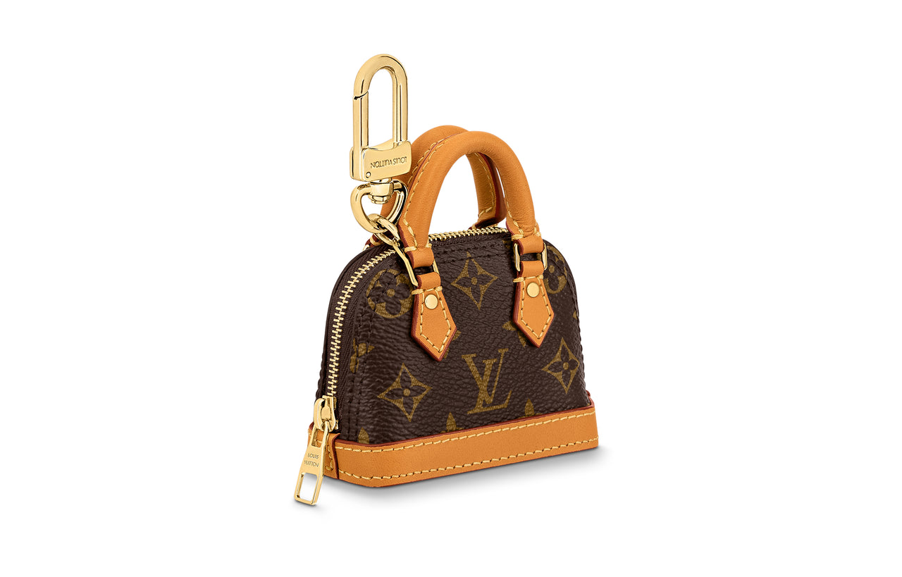 LOUIS VUITTON Alma Coated Canvas With Cow Leather Accessory Bag Charm Bag Merch Women's Brown