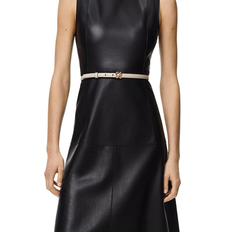 LOEWE Leather Belts Women's Light Oat/Gold