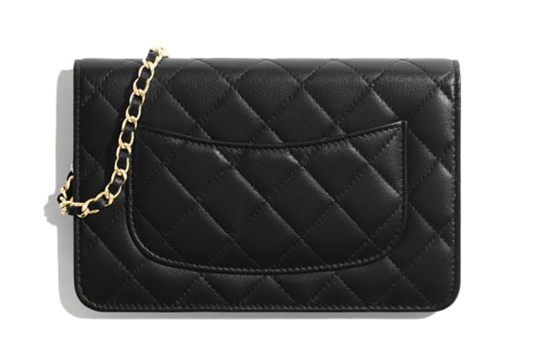 CHANEL WOC Lambskin Prosperity Bag Zipper Bag Chain Bag Mahjong Bag Shoulder Bag Crossbody Bag Regular Women's Black