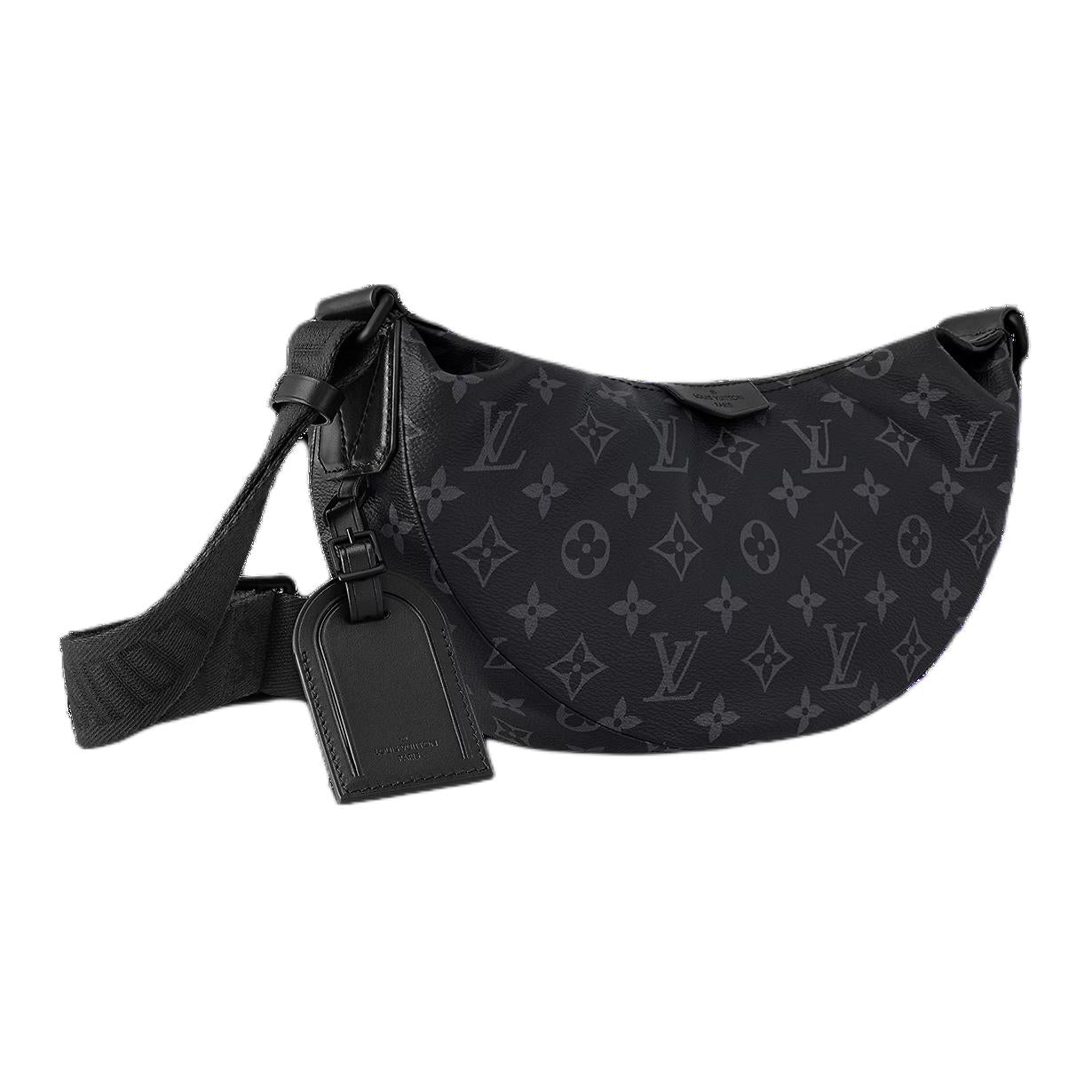 LOUIS VUITTON Monogram Eclipse Coated Canvas Shoulder Bag Crossbody Bag Small Size Men's Black