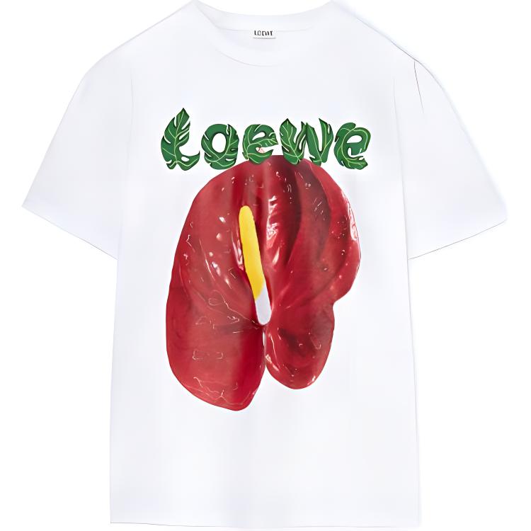 LOEWE Flower T Shirt 'White/Red'