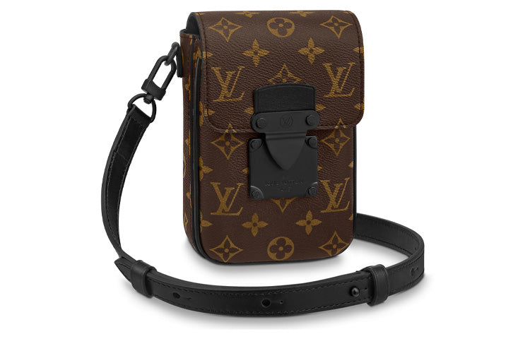 LOUIS VUITTON S Lock Vertical Wearable Wallet Monogram Macassar Brown/Purple