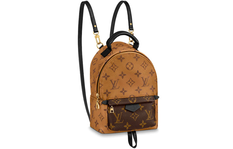 LOUIS VUITTON Palm Springs Canvas With Leather Small Backpack Mini Women's Brown/Beige
