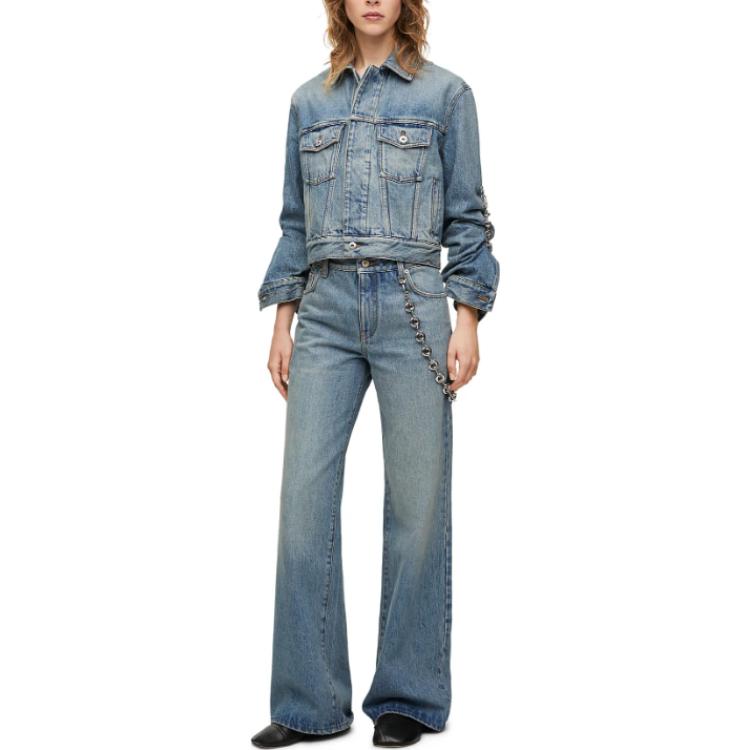 LOEWE Chain Jeans 'Washed Denim'