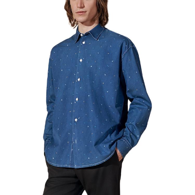 HERMES Shirt Men's Washable Indigo