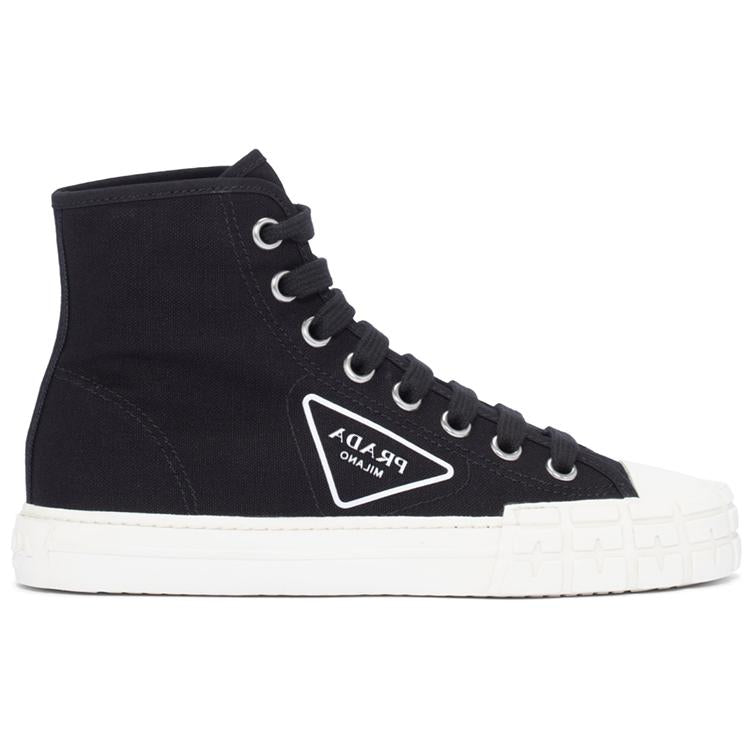 PRADA Canvas Shoes Women's High Top Black