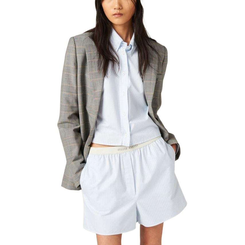 MIU MIU SS24 Casual Shorts Women's Sky Blue