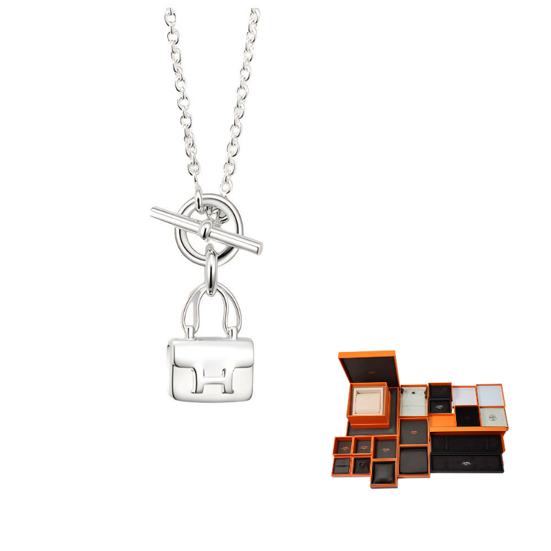 HERMES Constance 925 Sterling Silver Necklaces Women's