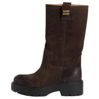 MIU MIU Suede Ankle Boots Women's Dark Brown