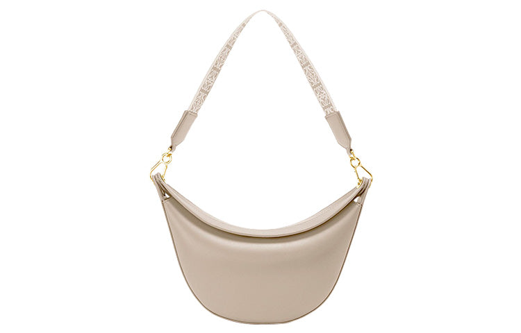 LOEWE Satin Cow Leather Shoulder Bag Women's White