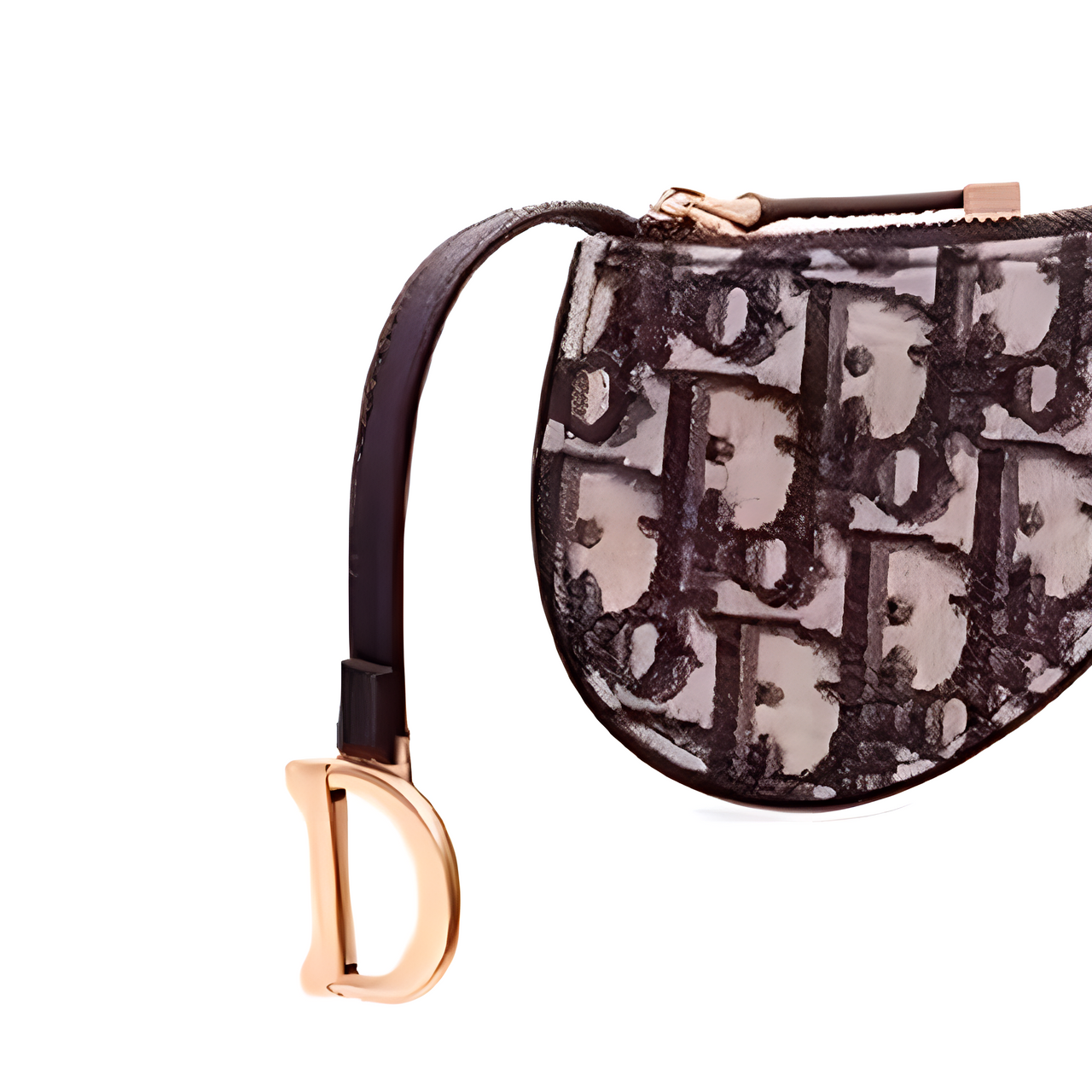 DIOR Embroidery Coin Purse Women's Red