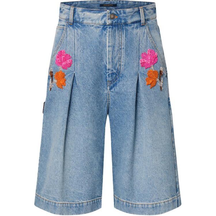 LOUIS VUITTON Embroidered Accent Bermuda Shorts