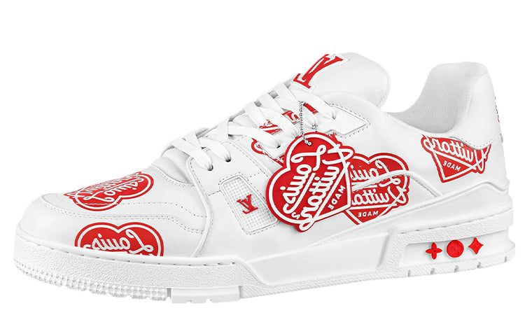 LOUIS VUITTON X Nigo Trainers 'White With Red Logo Hearts'