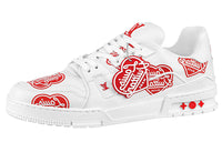 LOUIS VUITTON X Nigo Trainers 'White With Red Logo Hearts'