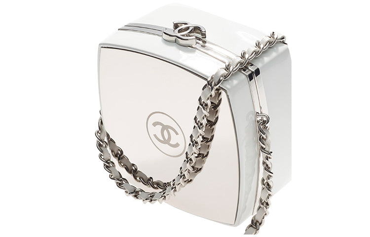 CHANEL 21K Winter Sheepskin One Shoulder Handbag, Crossbody Bag Large Size Women's White