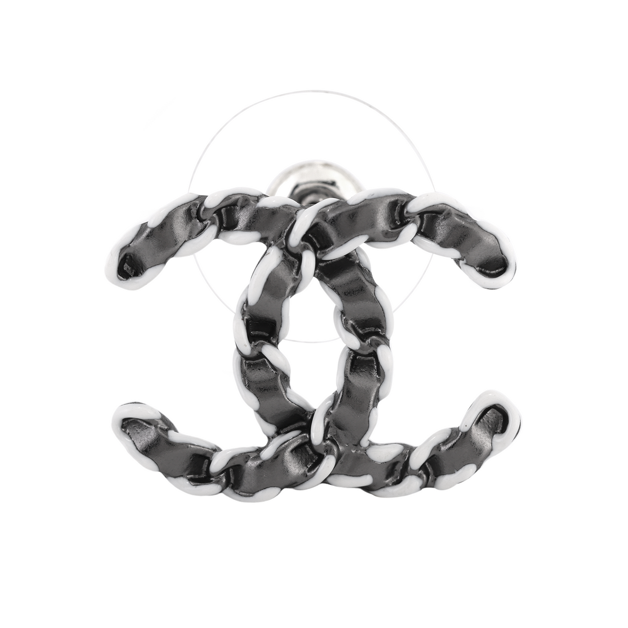 CHANEL Stud Earrings Women's Black