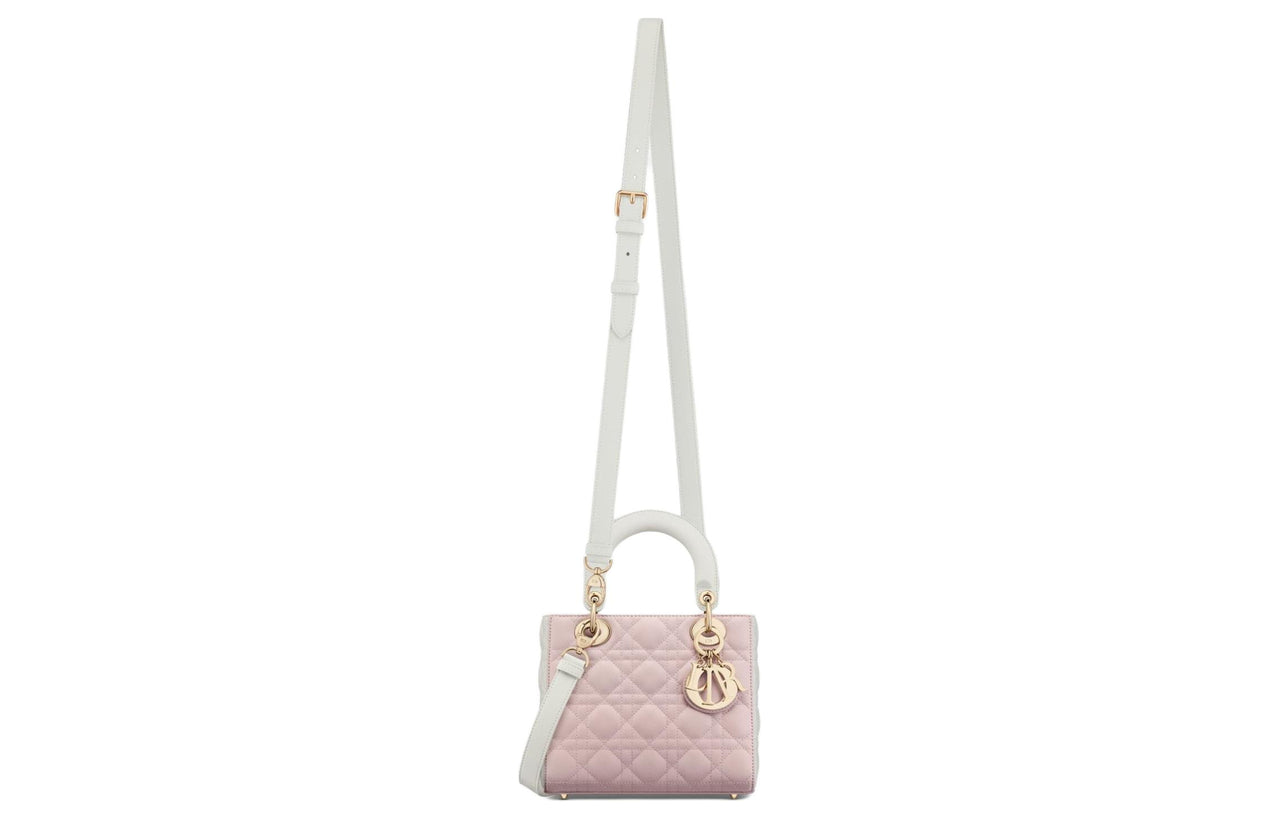 DIOR Lady Dior Sheepskin Lady Dior Bag, Shoulder Bag, Crossbody Bag, Handbag Trumpets Women's Sand Pink & Light Purple