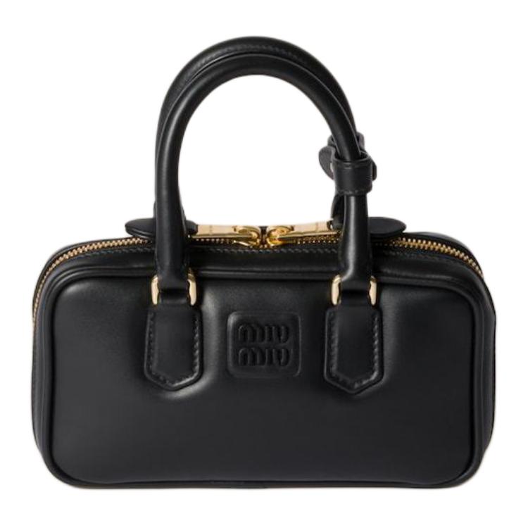 MIU MIU Arcadie Leather Mini Shoulder Bag Tote Bag Women's Black