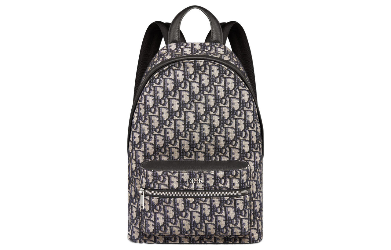 DIOR Jacquard Canvas Backpack Regular Kids' Black
