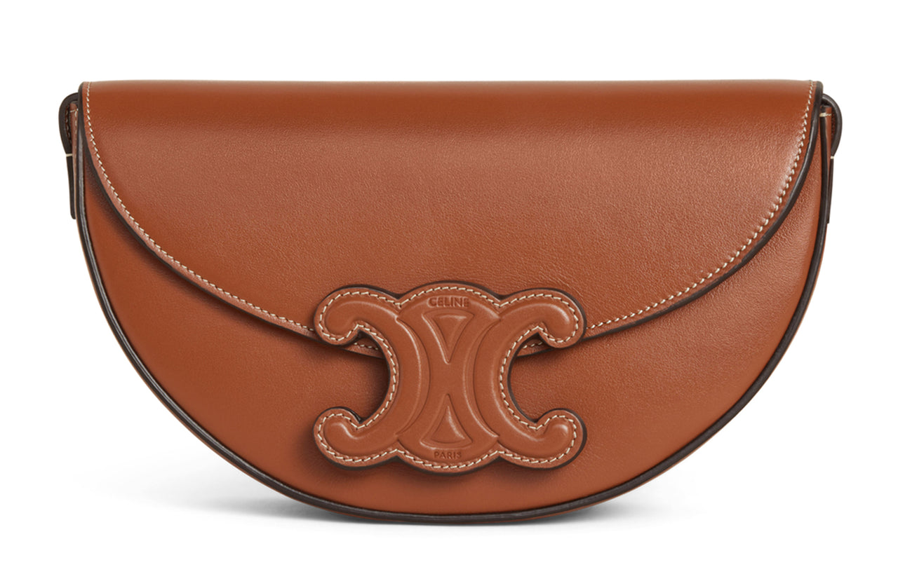 CELINE BesaceTriomphe Smooth Calf Leather Messenger Bag Crossbody Bag Shoulder Bag Women's Brown