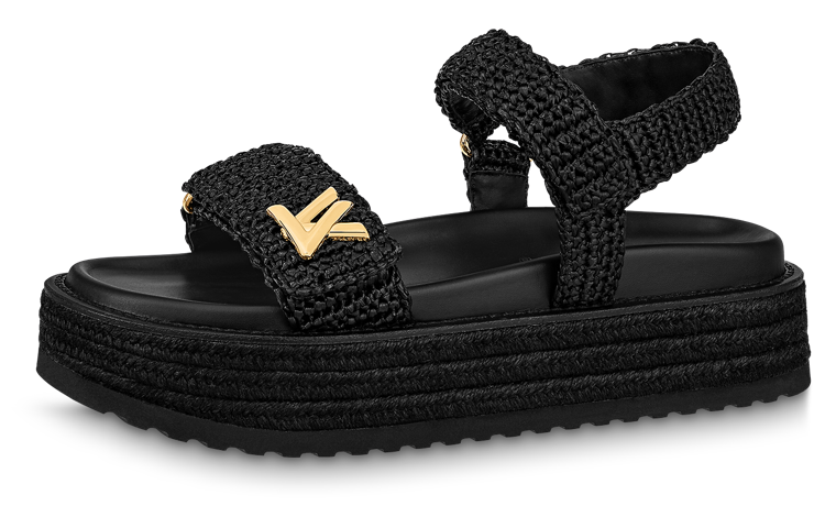 LOUIS VUITTON Beach Sandals Women's Black