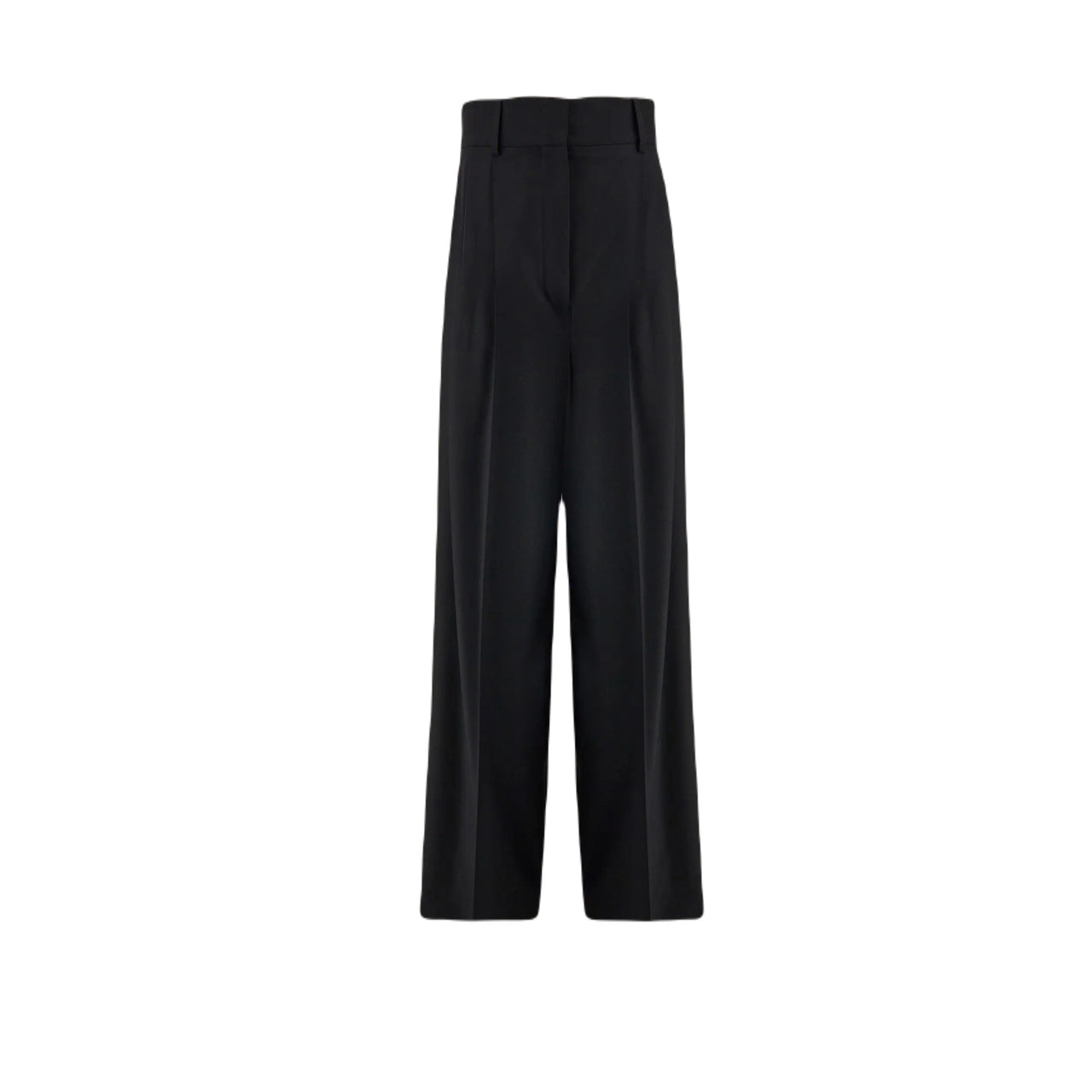 Ferragamo Wide-leg Wool Trousers Black