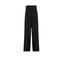 Ferragamo Wide-leg Wool Trousers Black