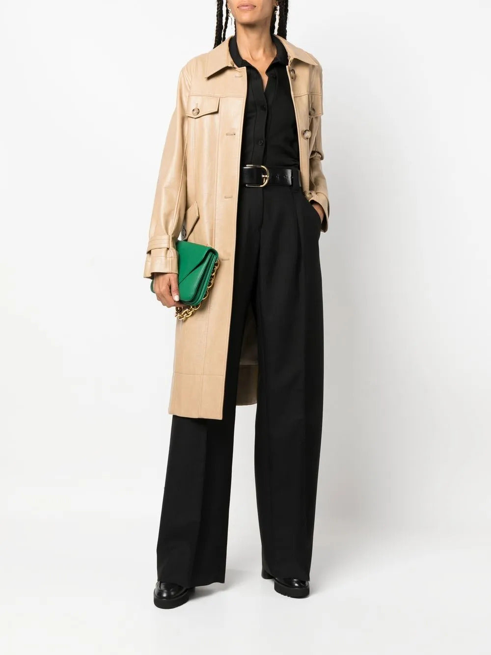 Ferragamo High-waisted Wide-leg Trousers Black