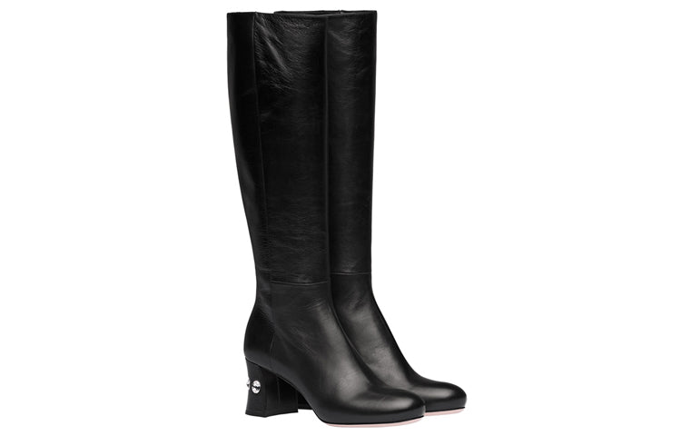 MIU MIU Knee high Boots 6.5cm Women's Black