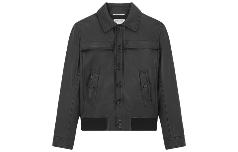SAINT LAURENT Buttoned Lambskin Jacket