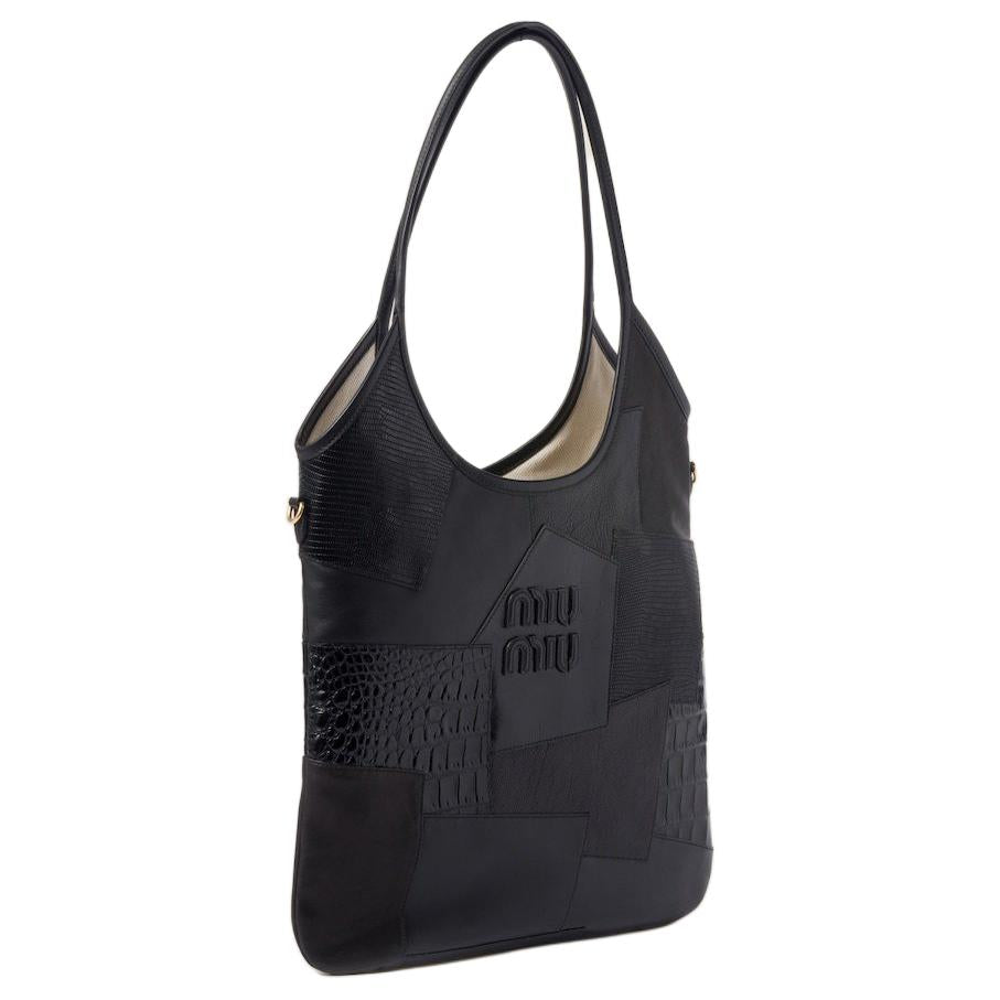 MIU MIU Patchwork Tote Bag, Shopping Bag, Handbag Women's Black