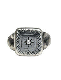 Bottega Veneta Men's Cubic Zirconia Studded Silver Ring