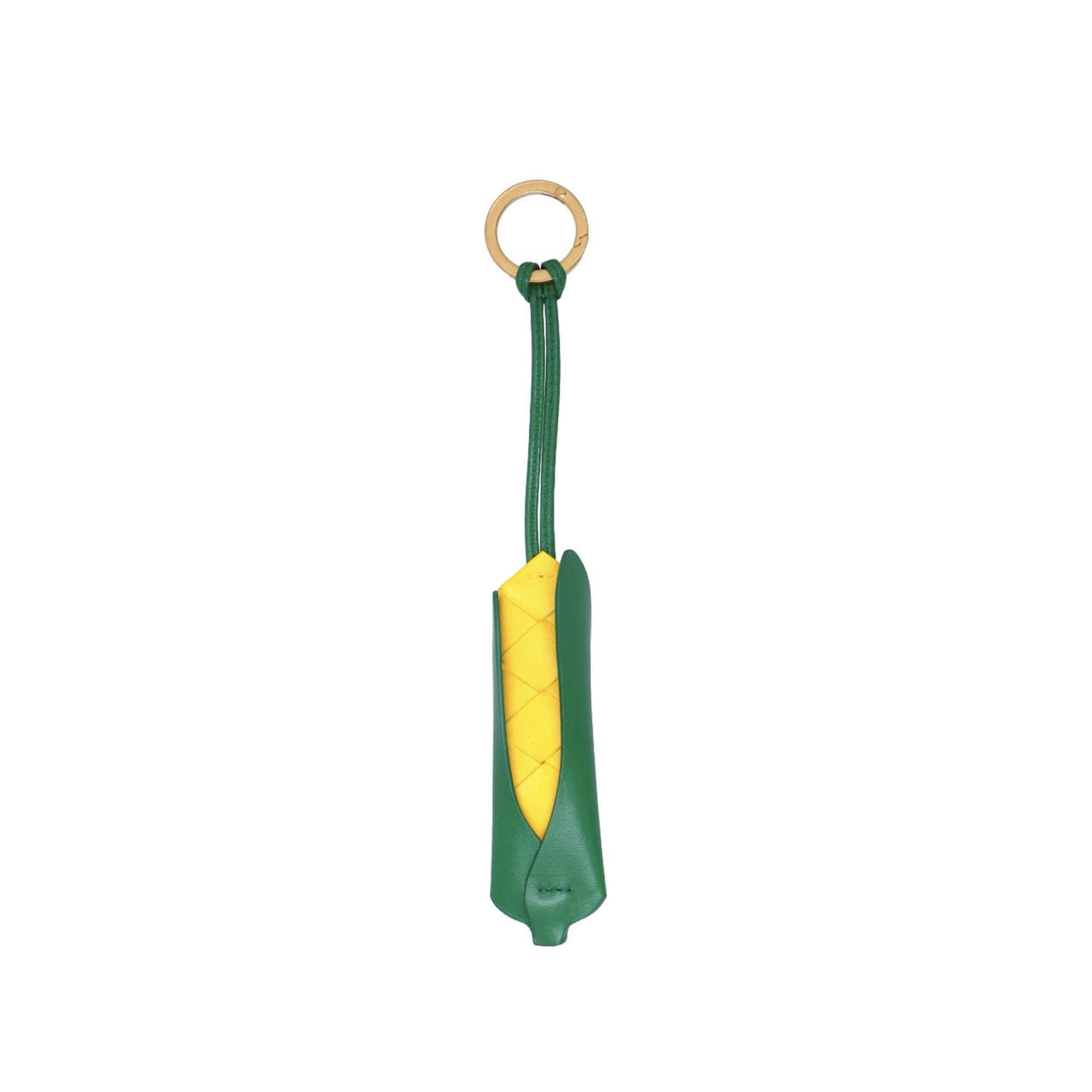 Bottega Veneta Leather Keychain Yellow