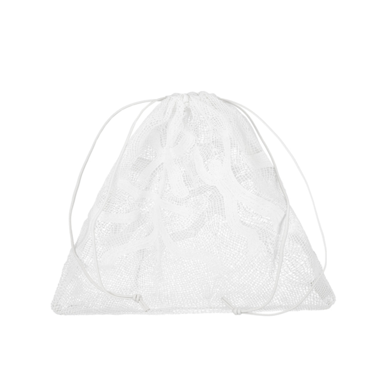 Bottega Veneta Bolso Mesh Drawstring Pouch White