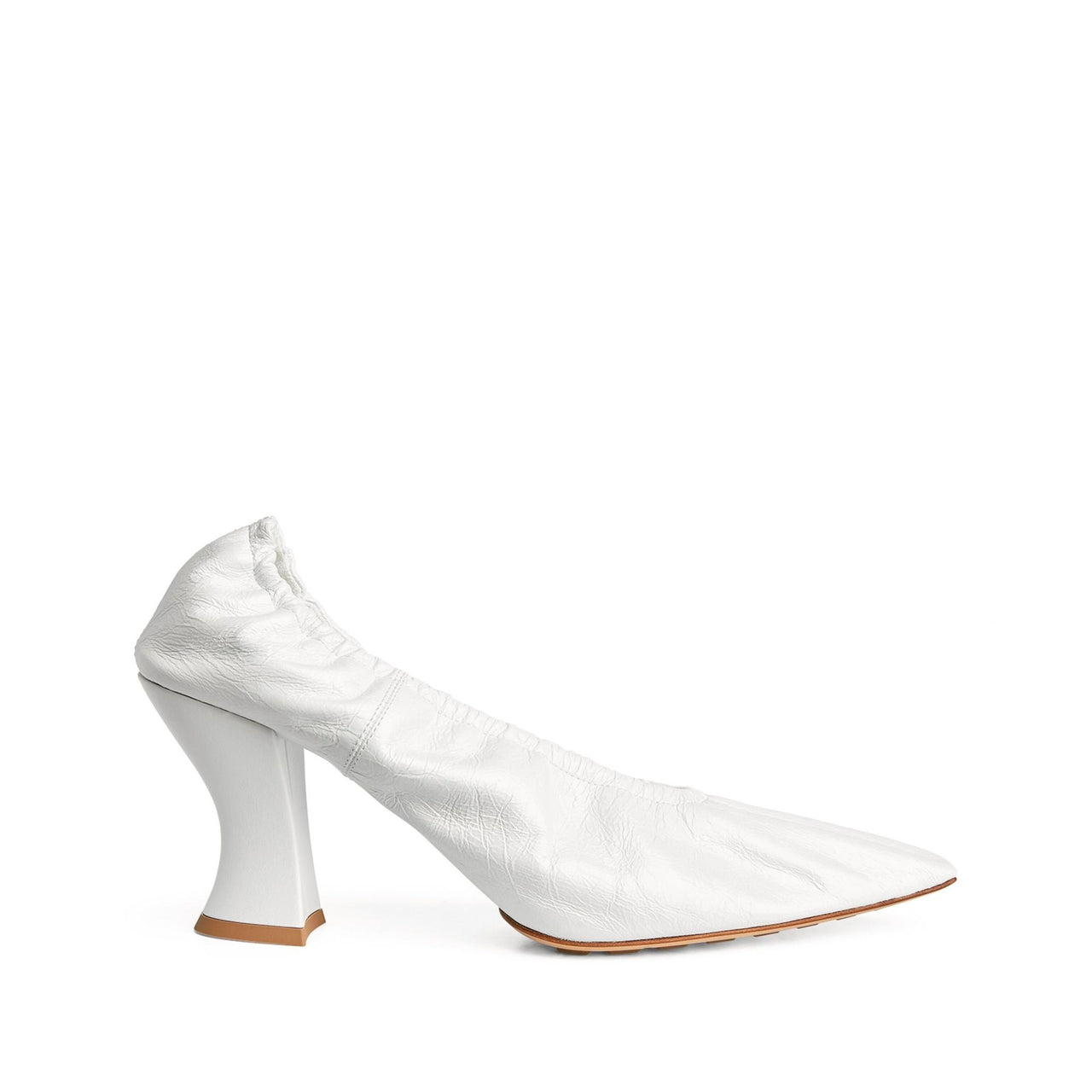 Bottega Veneta Crushed Leather Pumps White