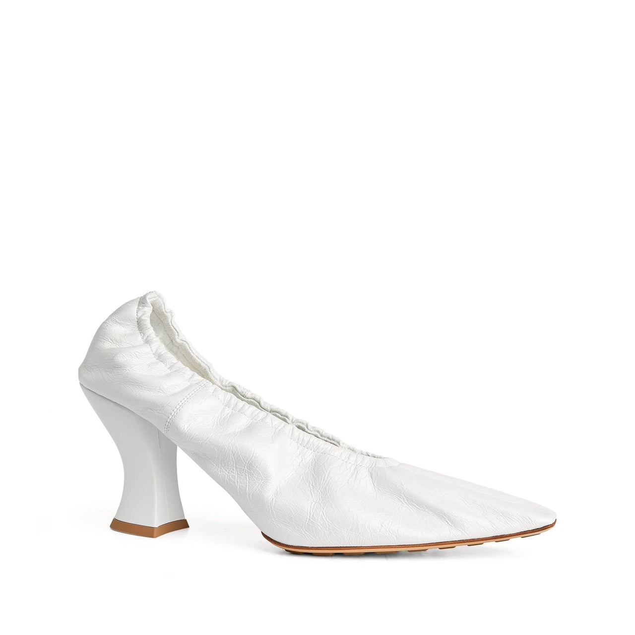 Bottega Veneta Crushed Leather Pumps White