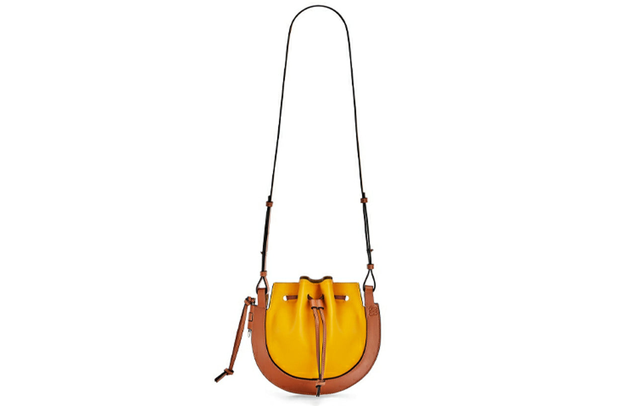 LOEWE Napa Calf Leather Shoulder Bag, Crossbody Bag Women's Narcissus Yellow/Tan