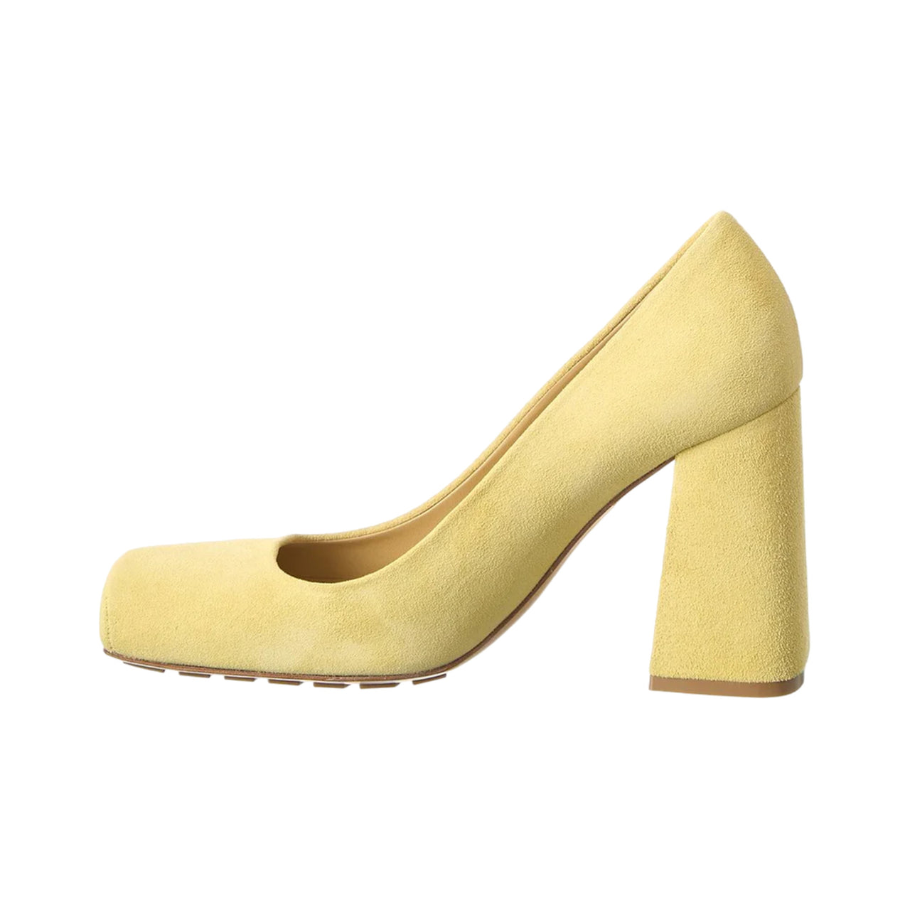 Bottega Veneta Suede Tower Pumps in Yellow