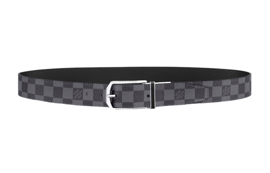 LOUIS VUITTON Slender Cow Leather Belts Men's Width 3.5CM