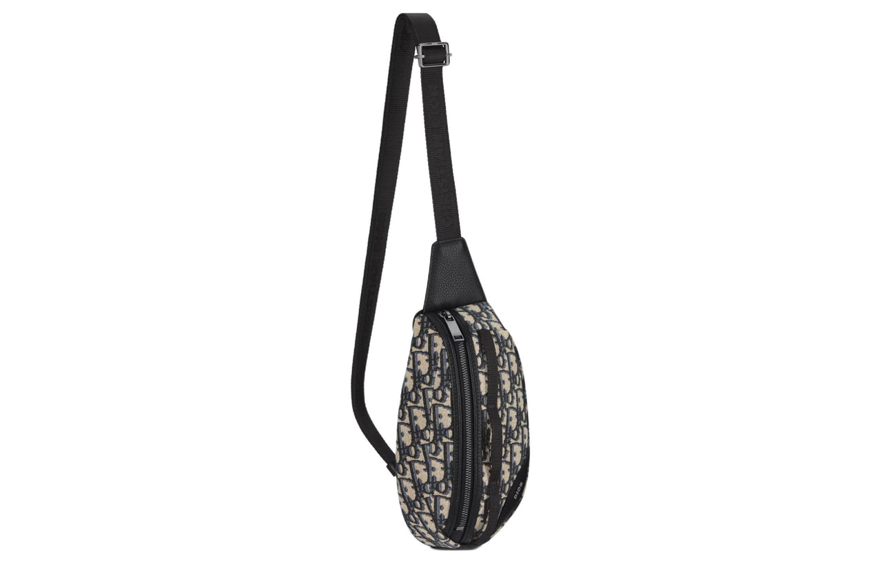DIOR Scarab Oblique Printed Fabric Crossbody Bag, Shoulder Bag Men's Beige & Black