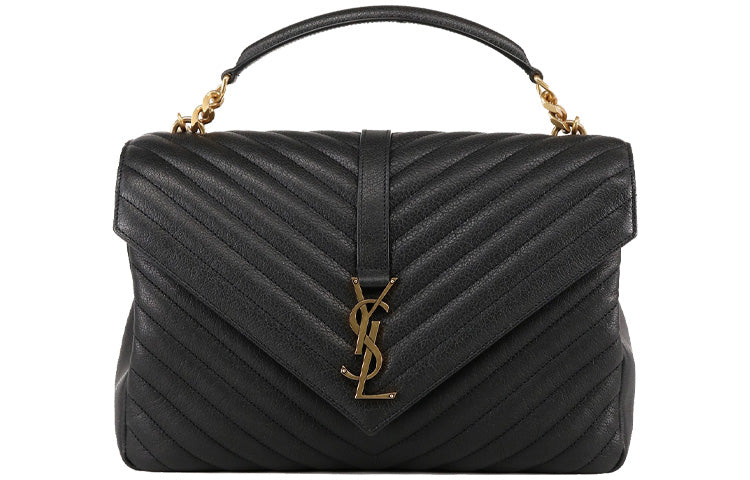 SAINT LAURENT College Leather Portable Crossbody Bag, Shoulder Bag Tubas Women's Black