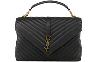 SAINT LAURENT College Leather Portable Crossbody Bag, Shoulder Bag Tubas Women's Black