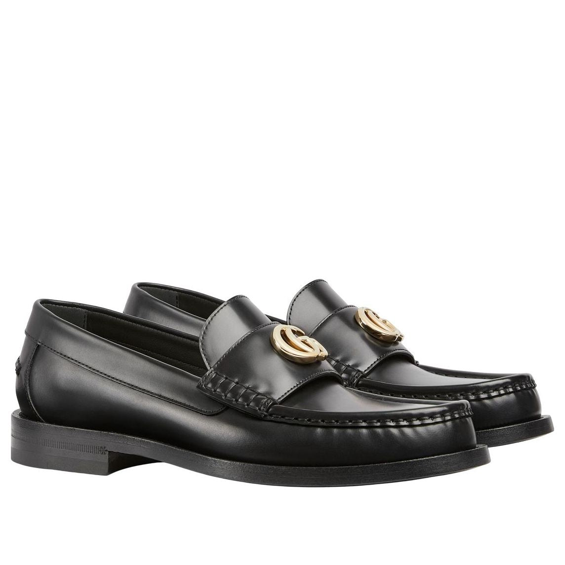 (WMNS) Gucci Double G Loafers 'Black' 816333-17X00-1000