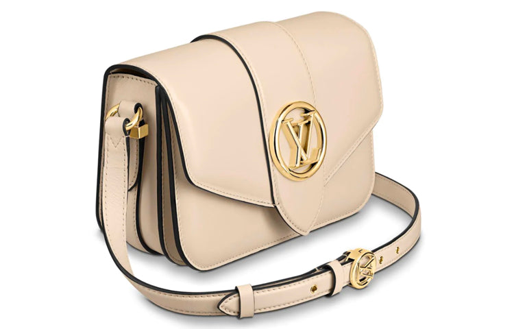 LOUIS VUITTON Pont Smooth Leather Crossbody Bag Shoulder Bag Women's Ivory